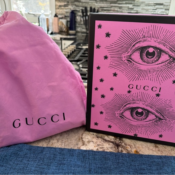 LIMITED EDITION GUCCI Iridescent Brocade Mini Sylvie Top Handle Bag Azure - Picture 6 of 6